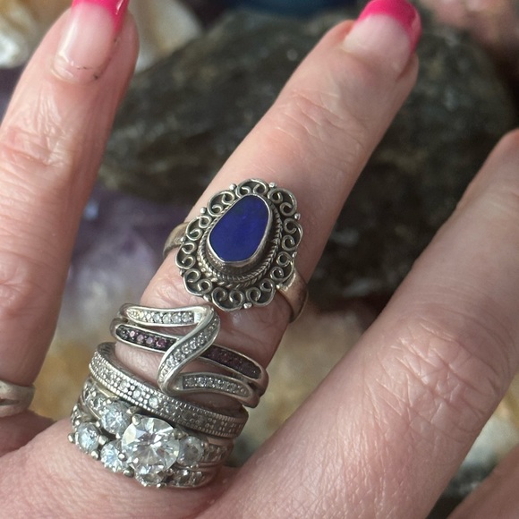 Opal sterling silver ring - Picture 4 of 4